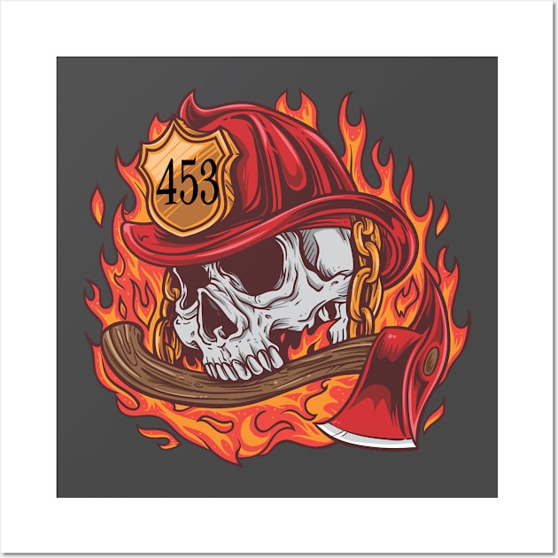 Fire Skull 453 Wall Art by LostHose